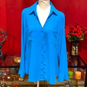 Express Turquoise The Portofino Shirt Size large
